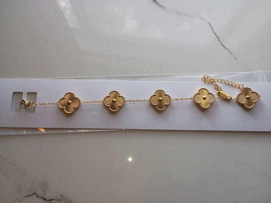 18K Gold Plated Stainless Steel Clover Bracelet