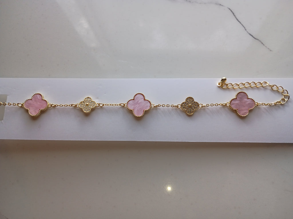 Pink and Gold Stainless Steel Bracelet