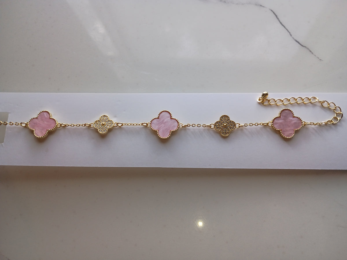 Pink and Gold Stainless Steel Bracelet