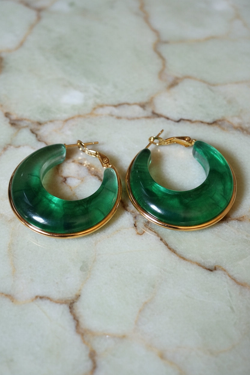 Green Resin Hoops