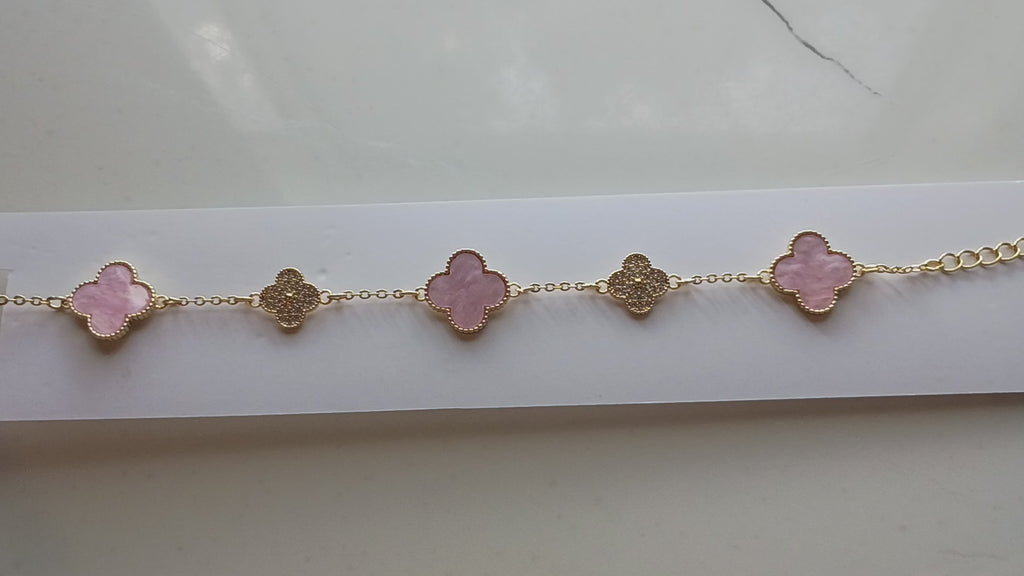Pink and Gold Stainless Steel Bracelet