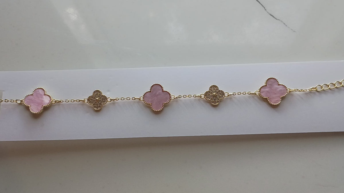 Pink and Gold Stainless Steel Bracelet