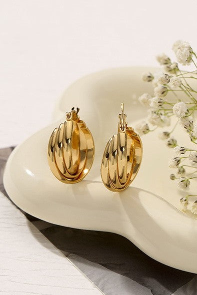 Triple Intertwined Hoop Earrings